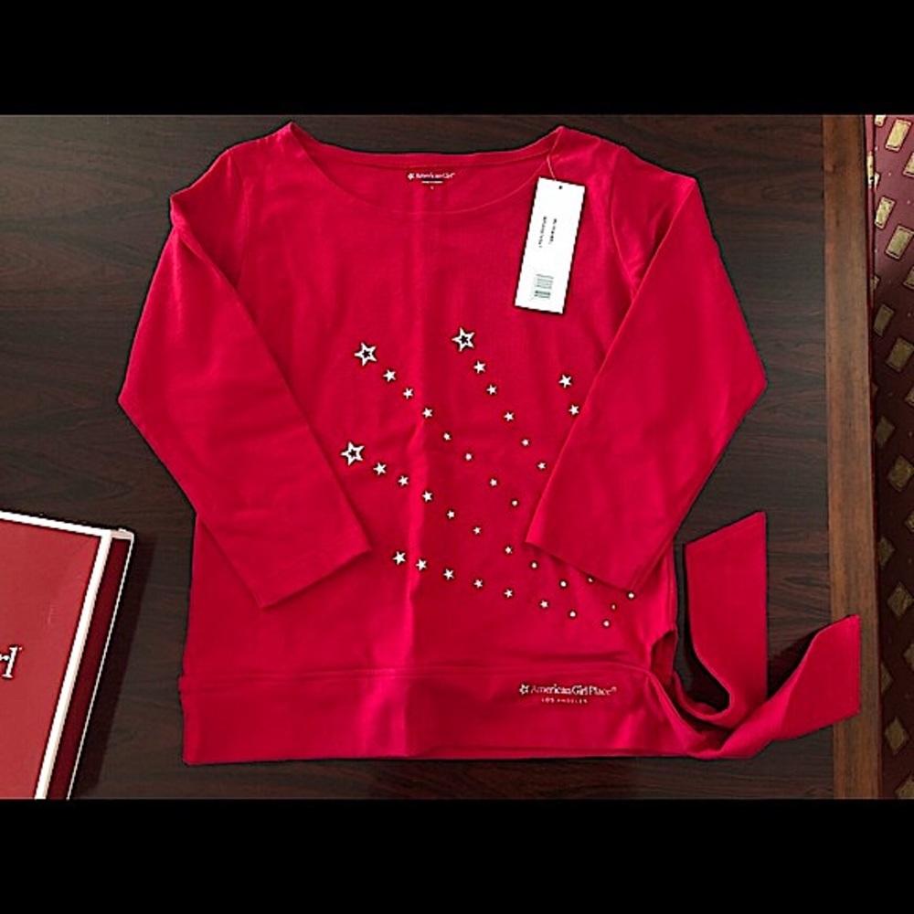 NEW American Girl side tie Star long sleeve top